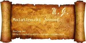 Malatinszki József névjegykártya