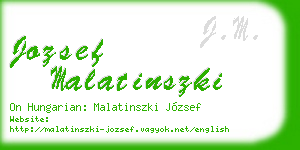 jozsef malatinszki business card